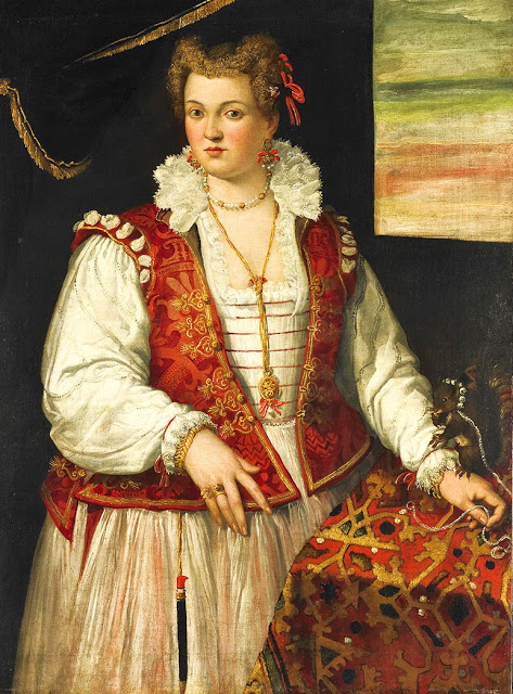 A Lady with a Squirrel ca. 1585 by Francesco Montemezzano  (ca. 1540-1602)    Location TBD